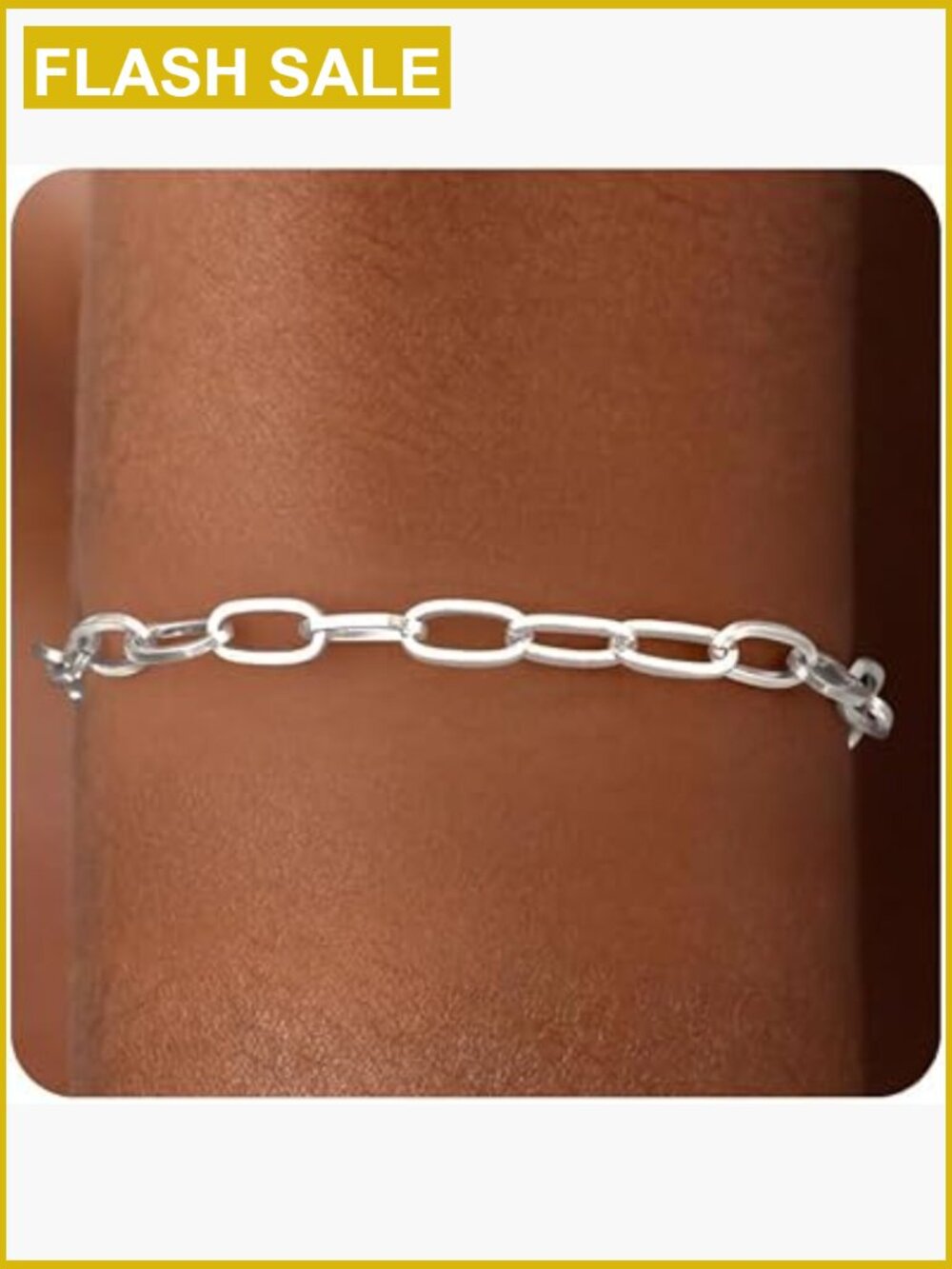 Sterling Silver Paperclip Chain Bracelet 18K Gold Plated Women Handmade